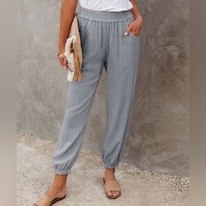 Gray Crop Harem Pants